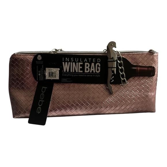 bebe Handbags - NWT Bebe Pink Insulated Wine Bag; wears like a purse! 👛